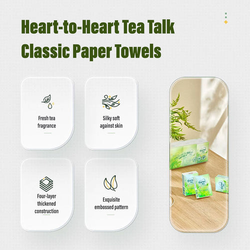 Hearttex Green tea pocket tissue 8 pack/a bag