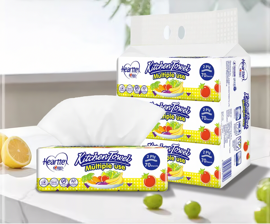 Hearttex Kitchen Towel, Food Oil-Absorbing Paper, for Cleaning and Wiping,3bag/Pack