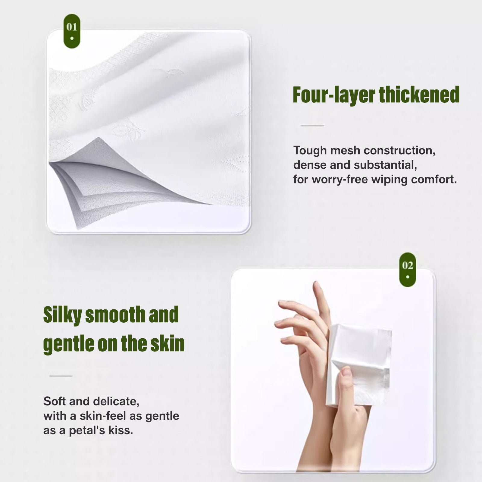 Hearttex Green tea pocket tissue 8 pack/a bag