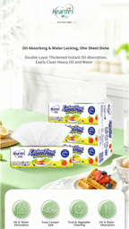 Hearttex Kitchen Towel, Food Oil-Absorbing Paper, for Cleaning and Wiping,3bag/Pack